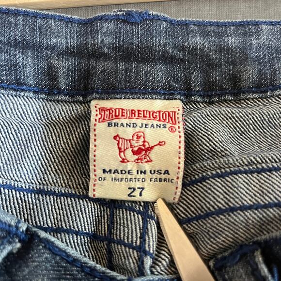 True Religion Skinny Jeans Womens Size 27 Blue Dark Wash Denim Low Rise‎ - Picture 6 of 10